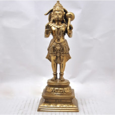 कांस्यलोहः आशीर्वाद मुद्रा तथा गदा सहितः हनुममूर्तिः [Hanuma Bronze Idol In Blessing Posture With Gada]